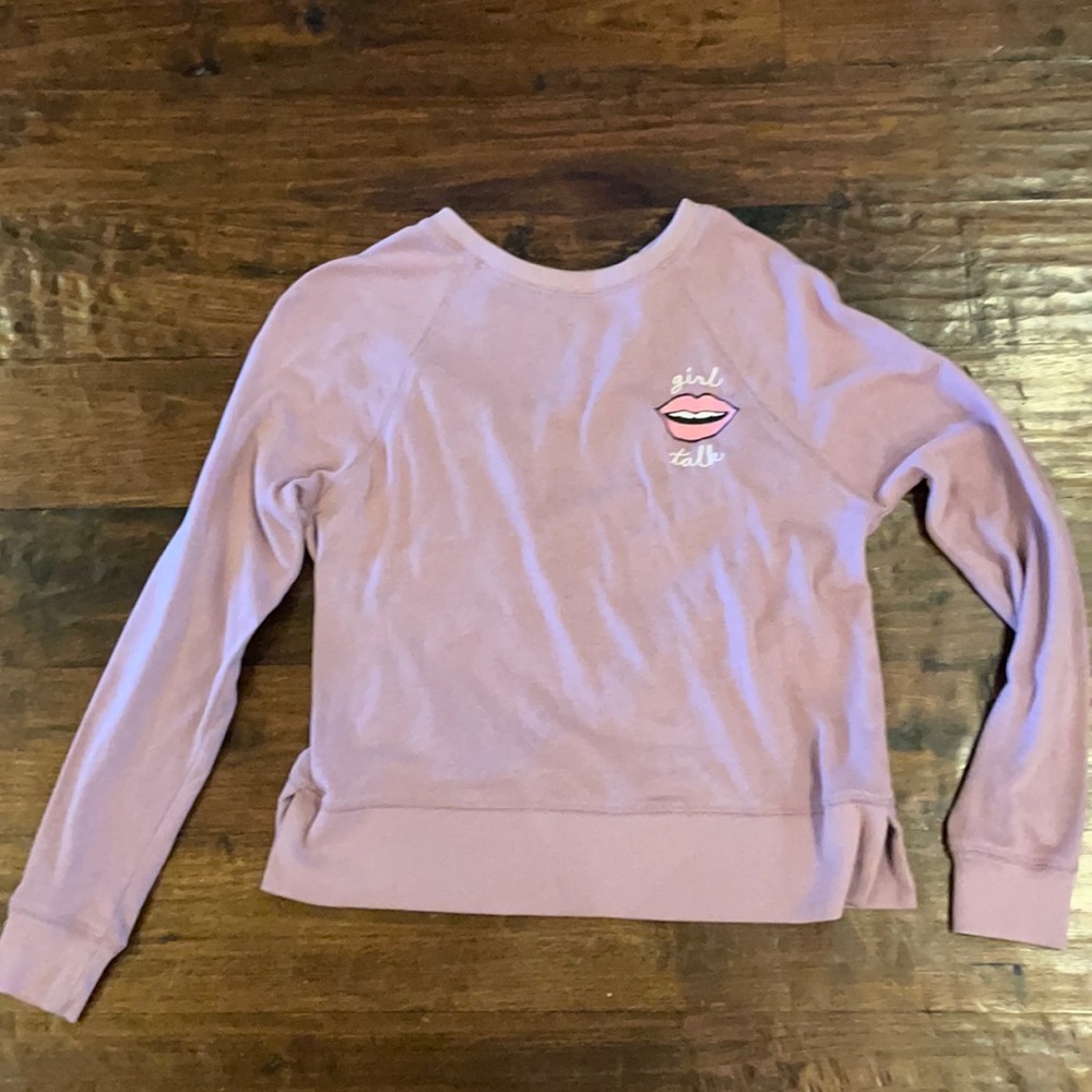 Purple crew neck with patched detail